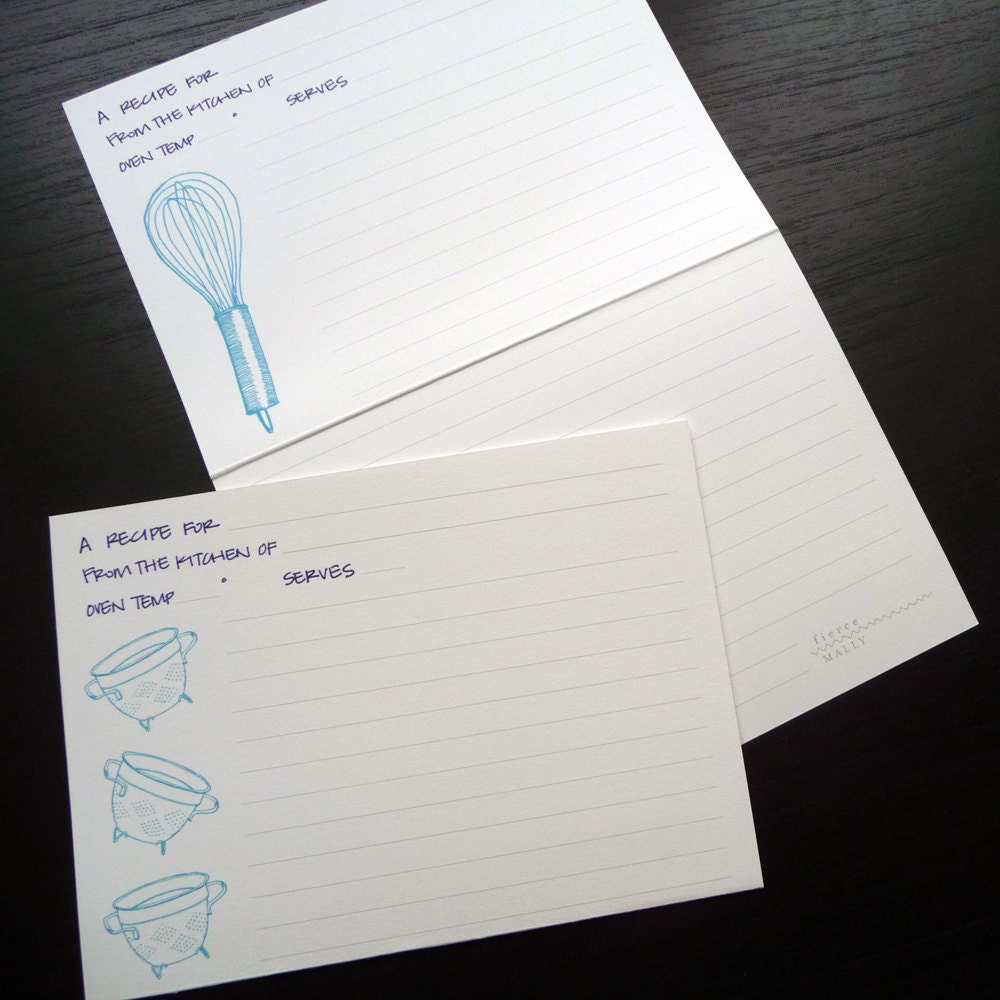 Kitchen Tools Recipe Cards: Set of 12