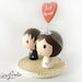 Customise Wedding Cake Topper with Heart Message