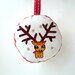SALE - Hand Painted Rudolf Deer Holiday Ornament, woodland Stuffed Doll, free shipping gift