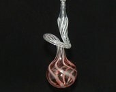 Artisan Made Blown Glass Ornament..Red and White..by Shannon Norris