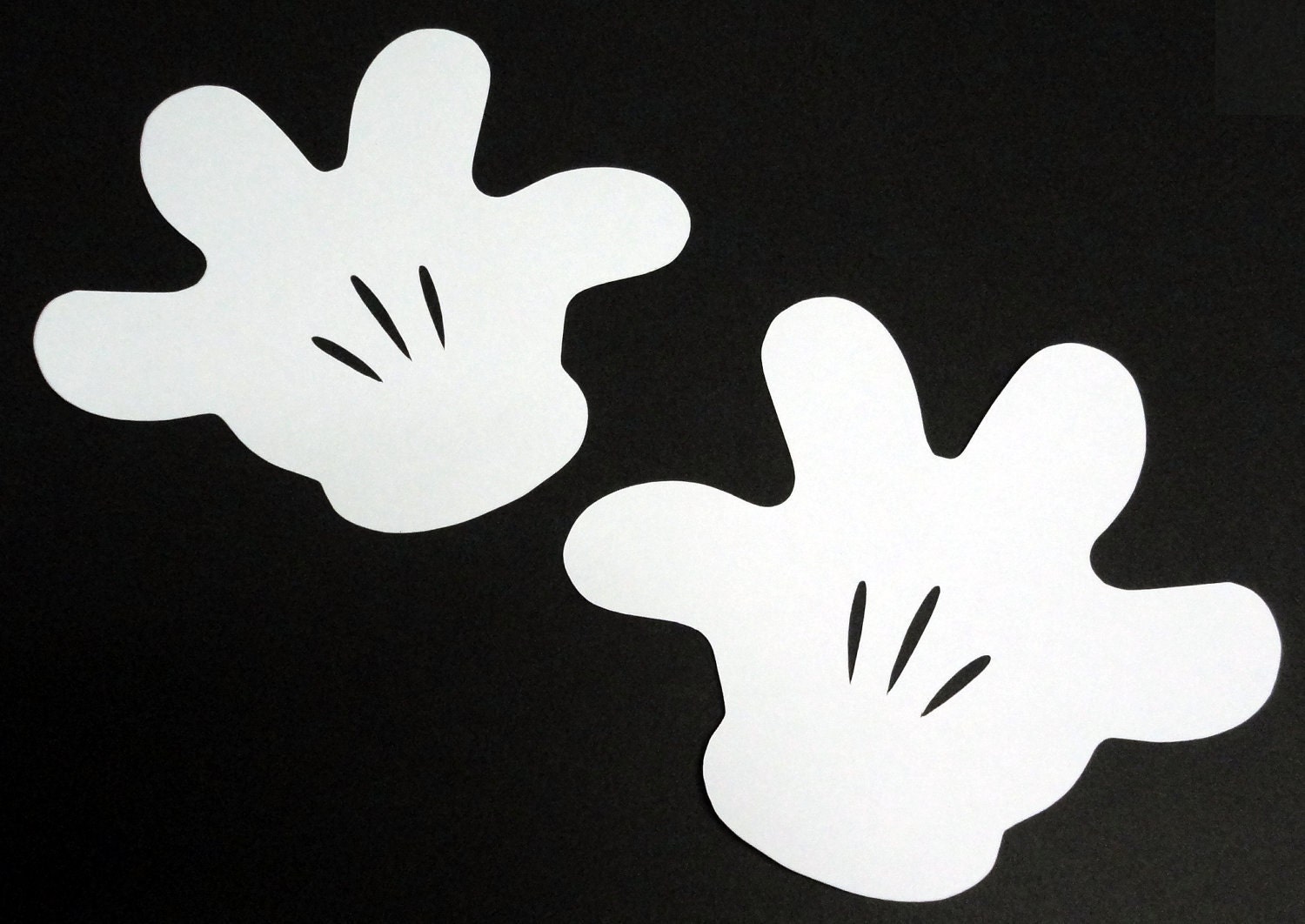 30- 5" Mickey Mouse Glove Silhouettes White Cutouts Die Cut Paper Crafting Scrapbooking Card Making Supplies