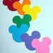 35 - 2.5" Mix and Match Rainbow Mickey Mouse Head Silhouettes Cutouts Die Cut Paper Scrapbooking Supplies