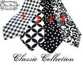 BIG Guy Necktie Tie - CLASSIC Collection - Black and White - (Mens size) -  Custom Order -  Wedding - Photo Prop