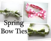 Little Guy SPRING EASTER Bow tie - Pink and Green Collection - (Newborn - 10 years) - Baby Boy Toddler - Custom Order - Wedding - Photo Prop