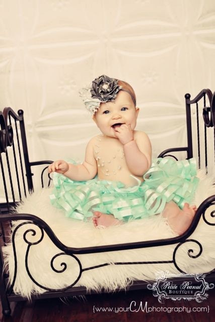 ROYAL tutu - Double Satin Ribbon Edge Tutu- (6 months - 24 months 2T)- Light Aqua - Custom Order - Great for Photography prop or Weddings