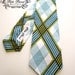 Little Guy Necktie Tie - Plaid - Teal Turquoise Navy White Lime Green - (12m - 2T) - Baby Boy Toddler - Custom Order