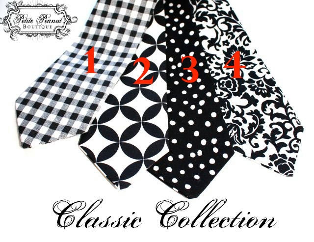 BIG Guy Necktie Tie - CLASSIC Collection - Black and White - (Mens size) - Custom Order - Wedding - Photo Prop