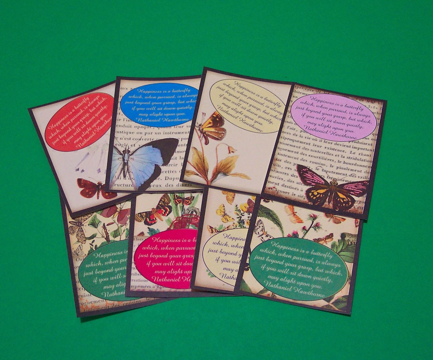 8 Happiness is a Butterfly Thank You Cards or Gift Tags. BUY 1 OR 2 or 3 or 4 SETS. 3356
