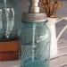 Mason Jar Quart Soap Dispenser with Stainless Steel Pump - Blue