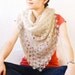 My Grandmother's Bridal Shawl (Vintage cream crochet square wool shawl)