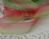 Sheer Ribbon - Watermelon 5/8" - Pink and Green Ombre Ribbon