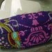 SMALL PLEATED CLUTCH - Peek-a-Boo Pleat Purse in textile designer Jennifer Paganelli's purple cotton Crazy Love fabrics