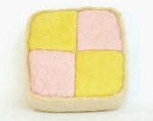 Slice of Battenburg cake