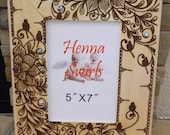 Picture Frame with Henna, Hidden Swirly Birds - Original - OOAK - Modern Global Art