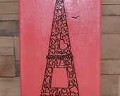 Valentine Eiffel Tower, Acrylic Painting Eiffel Tower, Henna Art, Love in Paris, Unique, OOAK, Global Art