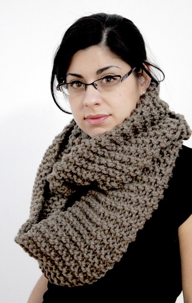 Taupe Infinity Circle Scarf