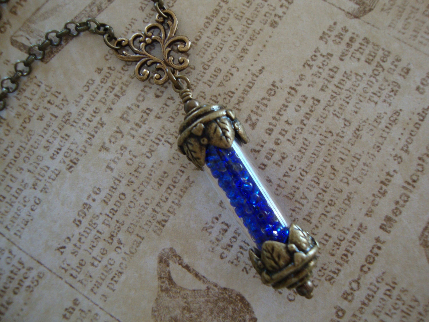 RAVENCLAW HOUSE POINTS - Wizarding Inspired House Points Necklace Antiqued Brass Sapphire Blue Stones Quidditch Hogwarts Swarovski