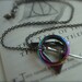 DEATHLY HALLOWS III - Unisex Wizard Inspired Deathly Hallows Necklace With Iridescent Hematite Ring Gunmetal Three Peverell Brothers