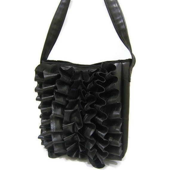 Bike Tube Holly Book Bag - Recycled Rubber Tote