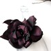 Maroon Large Wrist Flower on crochet yarn for wedding evening party bracelet cuff