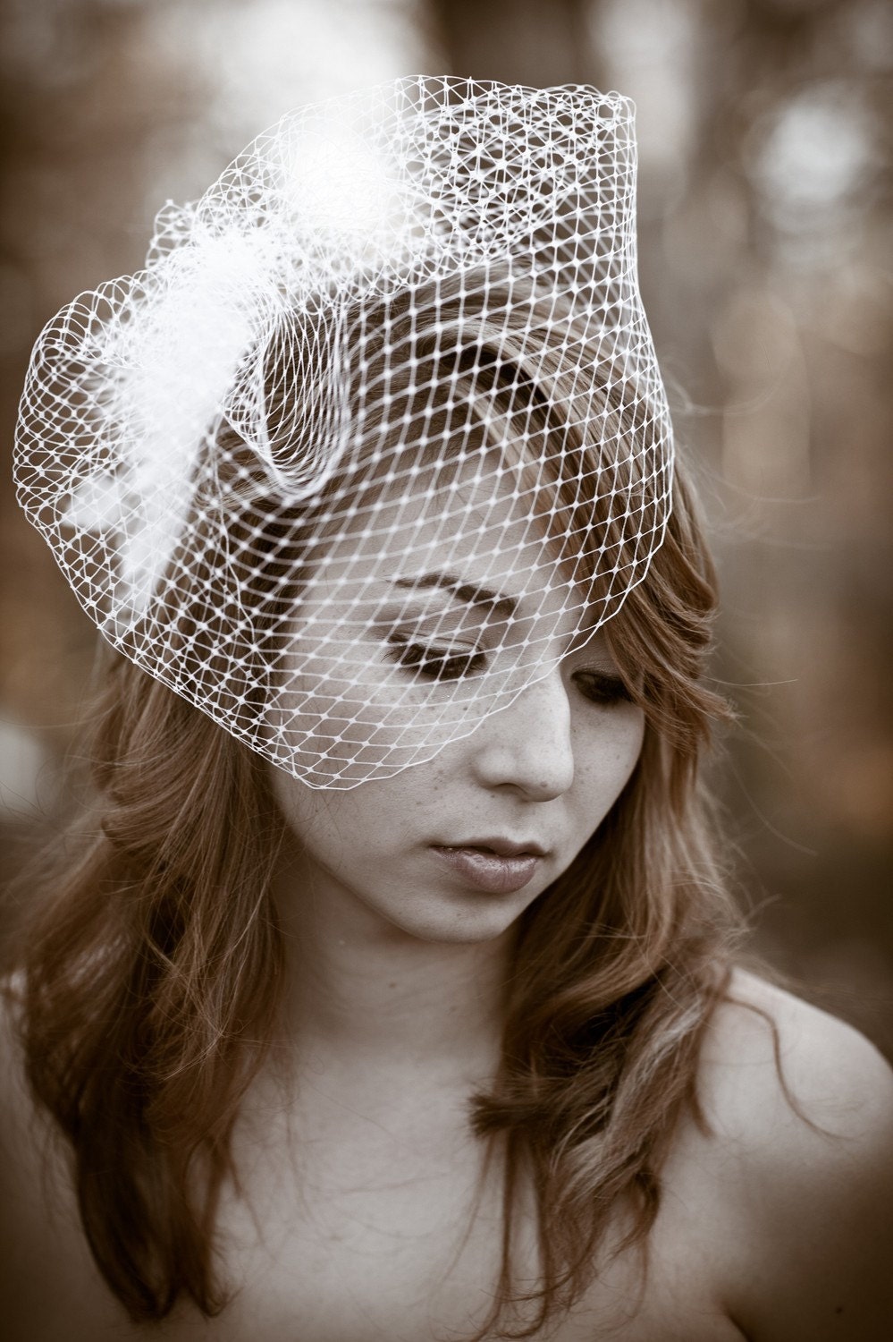 Birdcage Veil and Hydrangea Hairpin set, 12 inch Veil, French Net white, black, ivory birdcage veil, ivory birdcage veil ready to ship