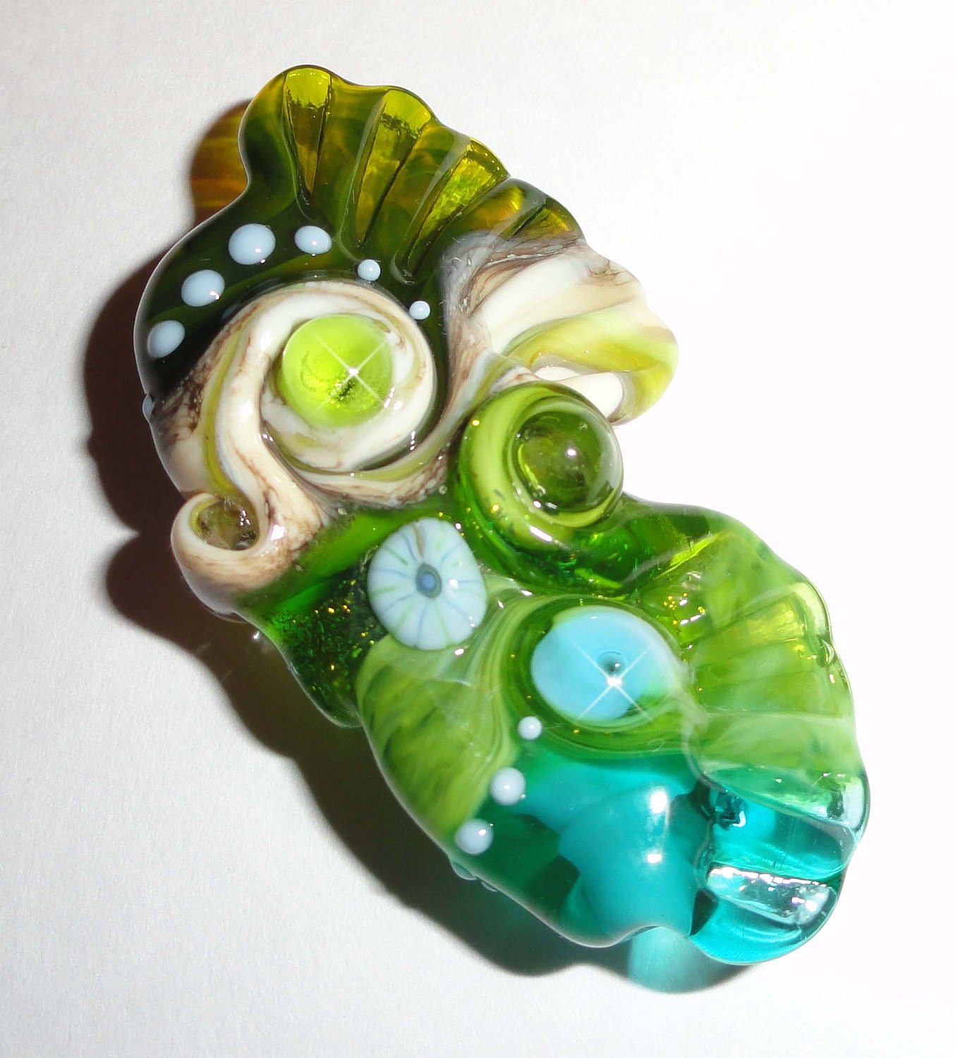 Vegetation...... An ORIGINAL "Sea Bead" by Beatlebaby Glassworks...Handmade Lampwork Glass Organic Focal