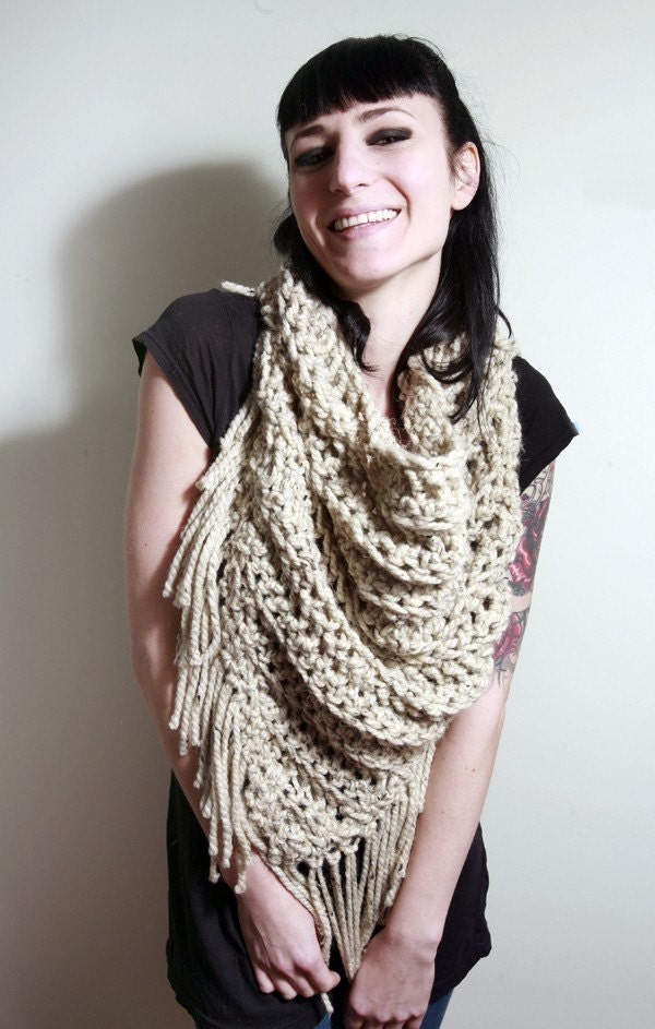 The Lola Scarf in Oatmeal/Cream/White