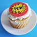 Pow Fondant Cupcake Toppers for Superhero Theme Birthday Parties