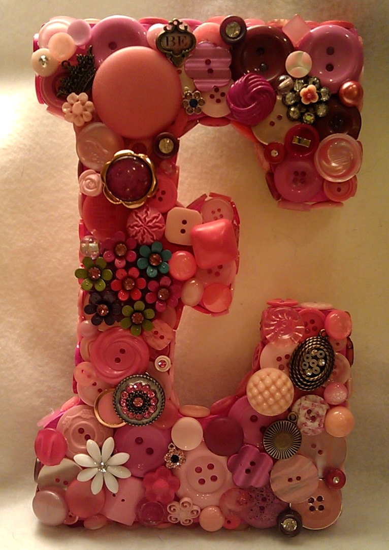 RESERVED for Jane - Custom Pink Button Initial "E"