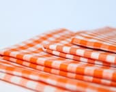 4 Cloth Picnic Napkins - Orange Gingham