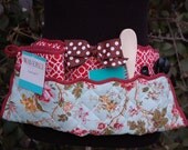 Blue and Brown Waverly Polka Dotted Upcycled Chef Apron