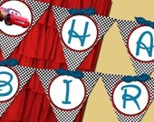Printable Flag Banner Boy - Disney Cars Birthday Party Line - Stick to Your Story