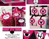 Complete Printable Girl Minnie Mouse Pink Birthday Party Line - Stick to Your Story