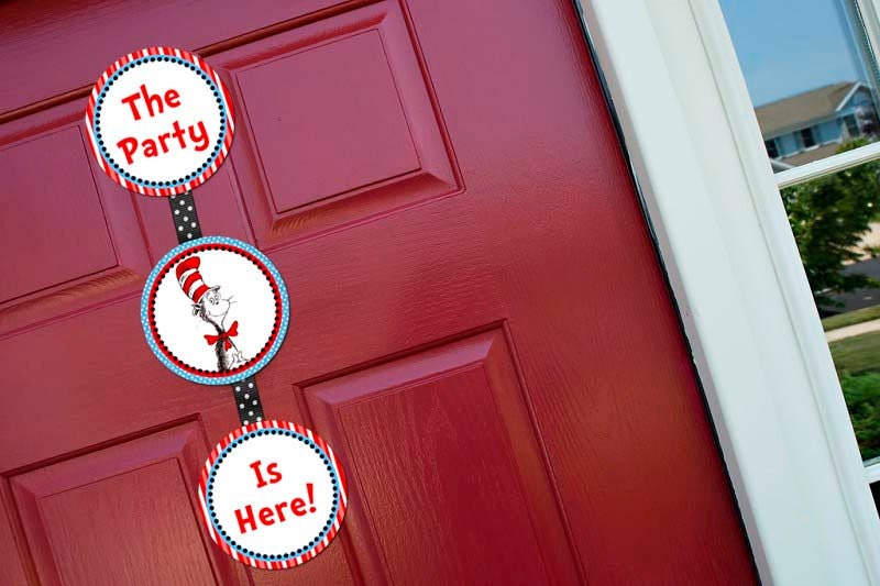 Welcome Door Sign - Dr. Seuss Birthday Party Line - STYS