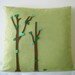 Love Trees Blossom Moss Green Pillow Cover. Cute Christmas Gift.  Woodland Lovers