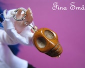 SALE LAST CHANCE Blythe Skull Pull Ring Charm - Terracotta - punk gothic rock n' roll Day of The Dead