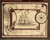 Masculine Birthday Card - Father's Day - Anniversary Card - Sailing the Open Sea