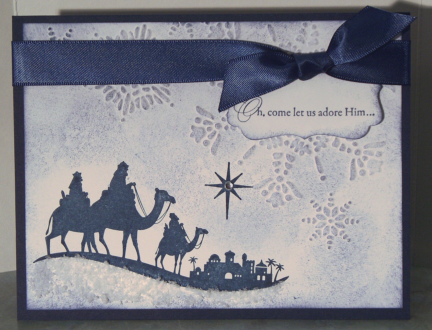 Handmade Christmas Card Stampin Up COME TO BETHLEHEM - Wise Men Silhouette
