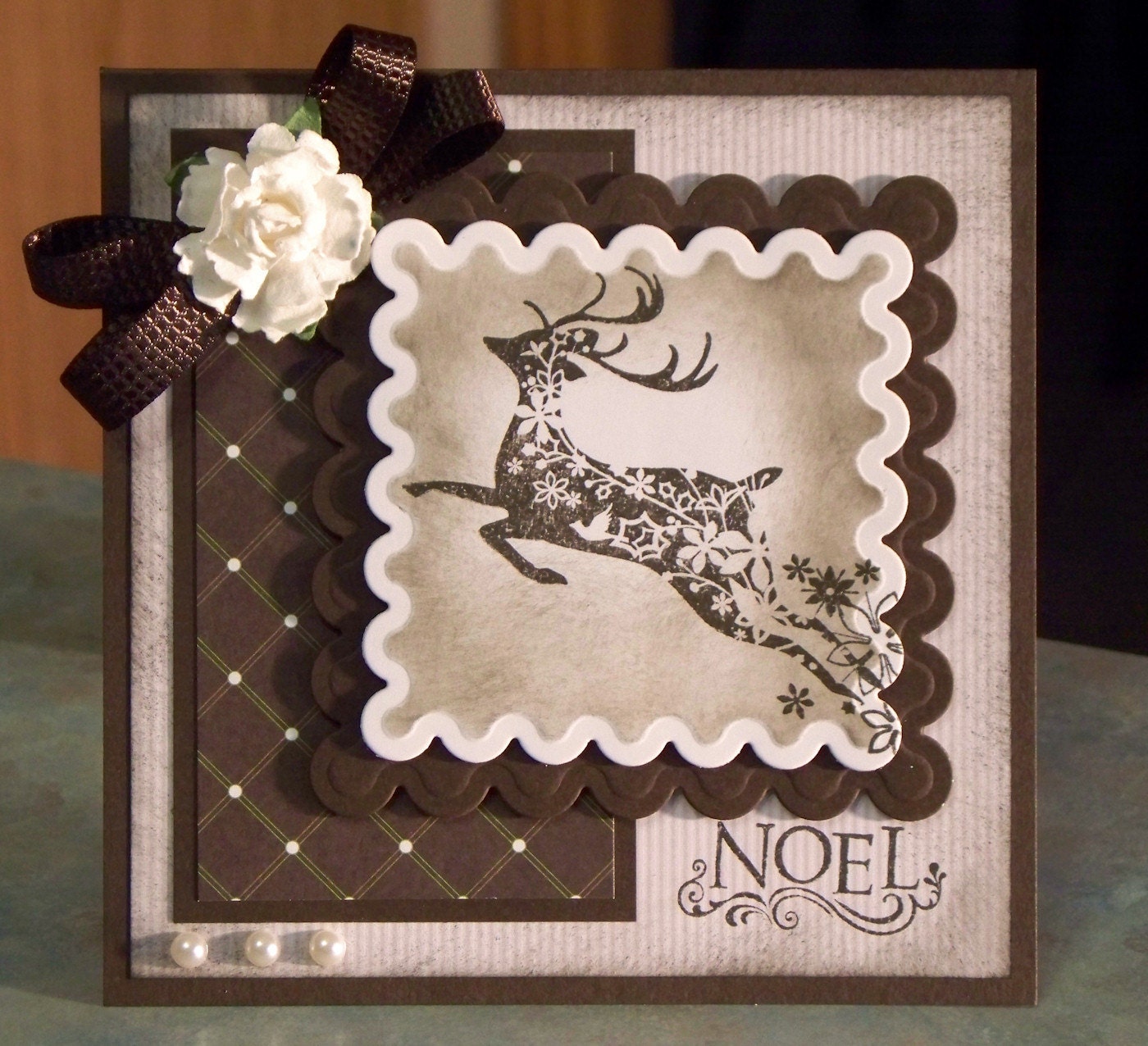 Handmade Christmas Card - Beautifully Ornate Reindeer