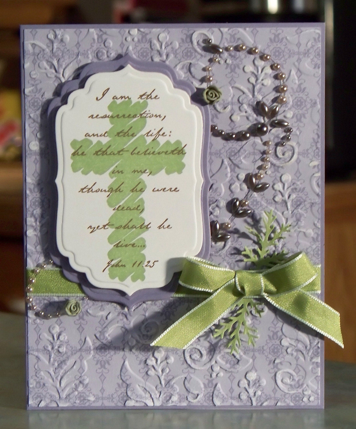 Handmade Card with Scripture and Cross, Stampin Up Renewed Faith