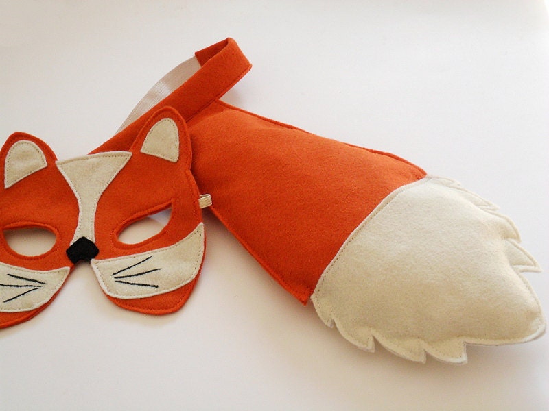Fox Cub Kids Costume Dress up Tail and Mask for Children, Eco Friendly  Pretend Play Toy for Girls Boys and Toddlers