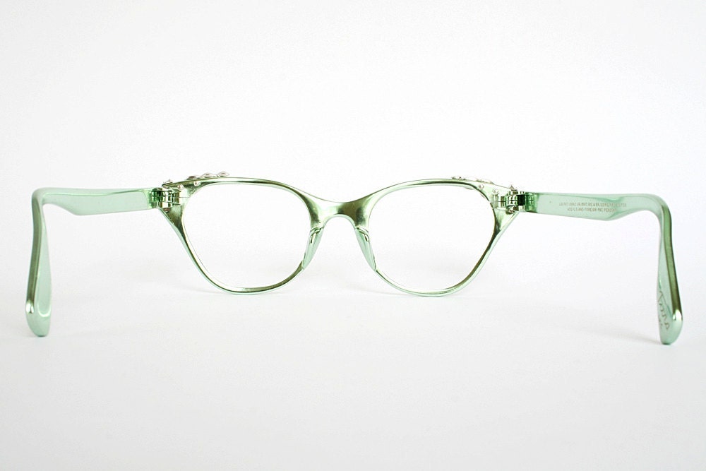 Vintage Mint Green Tura Cat Eye Glasses
