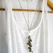 New Journey - Body chain necklace Green stones natural wood beads Unique design