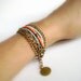 Edgy - Boho style chic orange turquoise  multiple chain bracelet etsy fashion