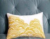 sun kissed clouds . organic pillow . 10 x 13