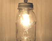Vintage Swag Plug In Canning Jar PENDANT Light