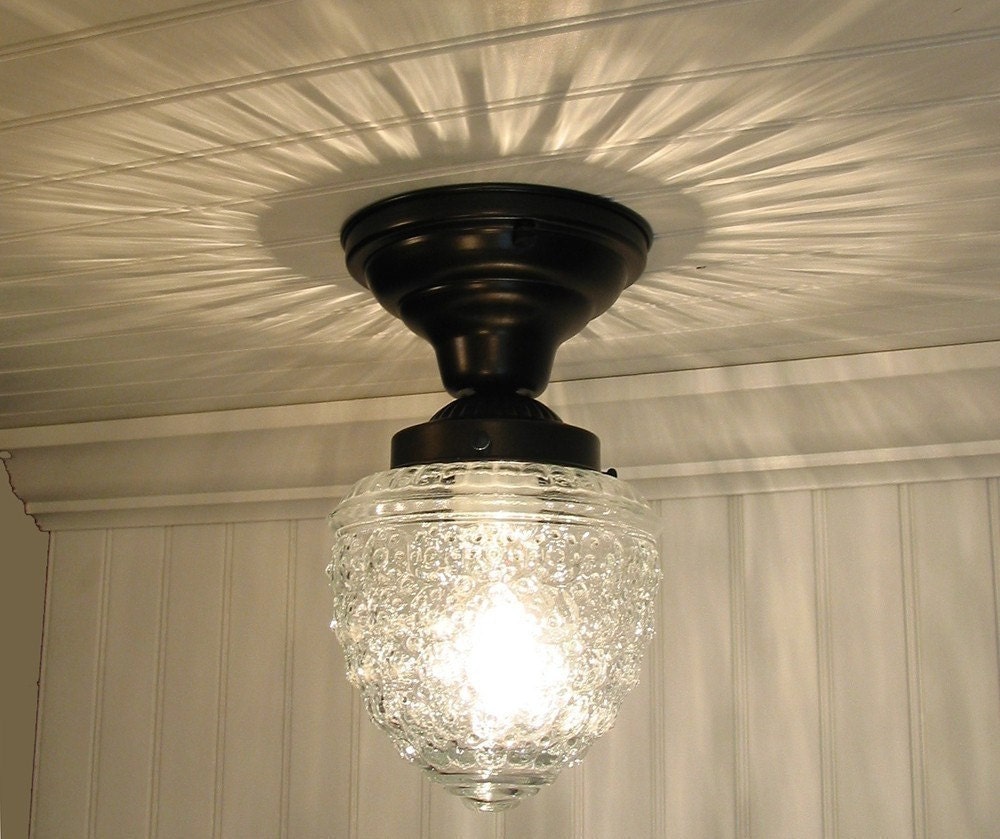 Island Falls II. Clear Globe Made CEILING LIGHT New