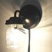 Vintage PLUG IN Clear Canning Jar Sconce