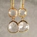 Crystal Two-Tier Glass Gold Earrings, Gold Bridesmaid Earring, Gold Earrings, Wedding Earring, Bridesmaid Jewelry (4252Wx)