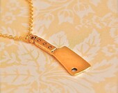 Chef Knife Necklace Gold Charms Butcher Knife